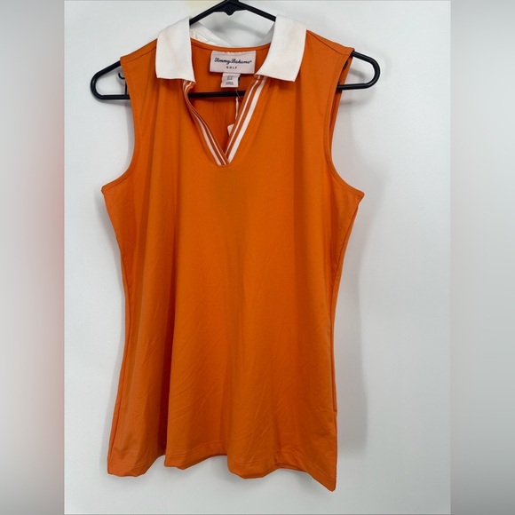 NEW Tommy Bahama GOLF Women’s Sleeveless Top Sz M UPF 50 Orange - Picture 1 of 4